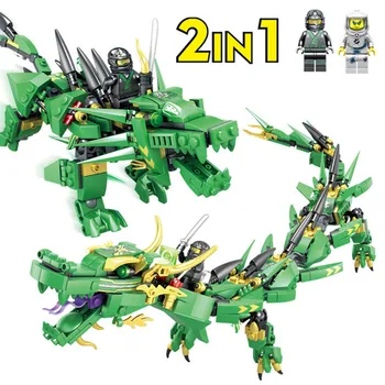 

2 in 1 Ninja series assembling compatible all brand building block toy boy small particle dragon Kids Toys for children Gifts