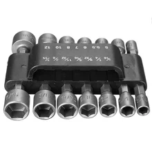 

14pcs Driver Drill Bit Set Shank Power Nut 1/4" Hex Metric Socket Wrench Screw Hand Tools Metric Power Tool Drill Bit Adaptor