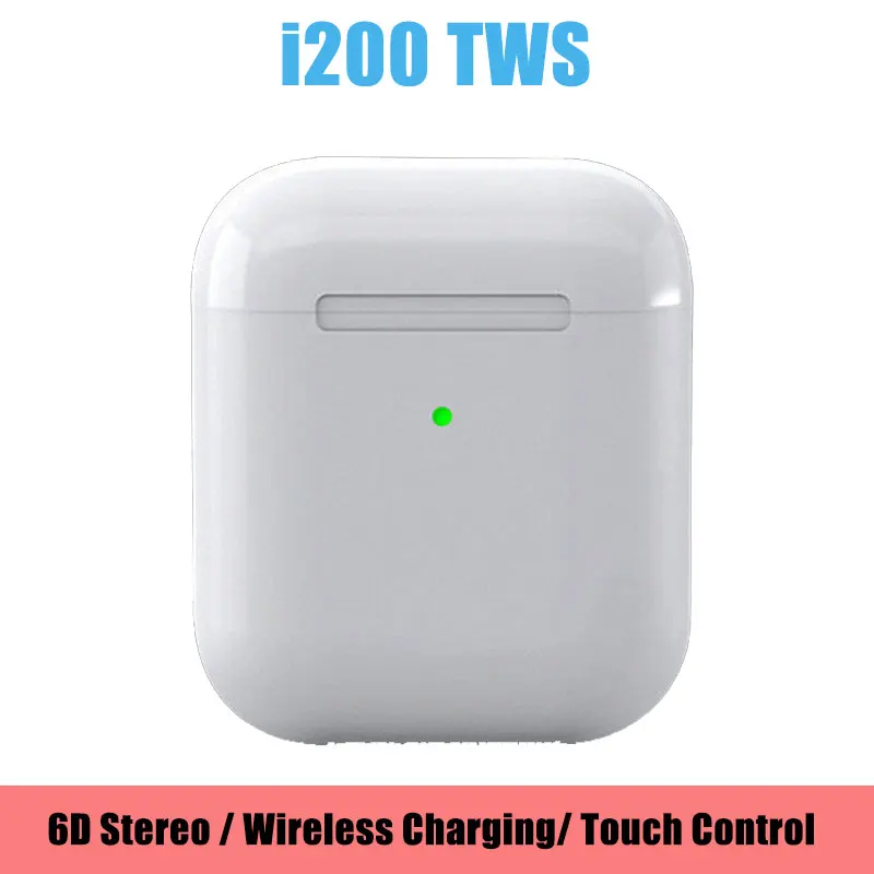 

i200 TWS 1:1 Wireless Charging Bluetooth Earphone Touch Control Sport Headset 6D Stereo Earbuds elari PK i10 i12 i9 i7 tws