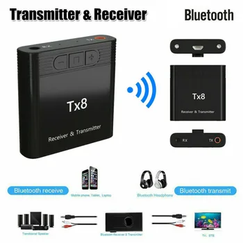 

TX8 2 In 1 Bluetooth 5.0 Transmitter Receiver Wireless Audio Adapter for TV PC Headphone 3E31