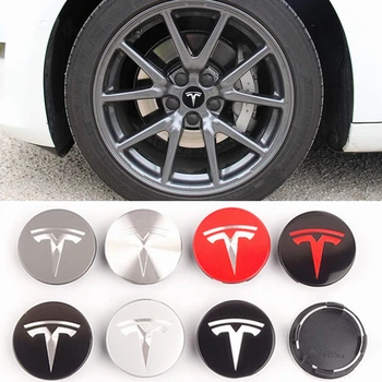 

4pcs 56mm Car Hubcaps Wheel Covers for Tesla Logo Model S X 3 Y Roadster Accessorie Center Cap for Rims Auto Tyre Hub Decoration