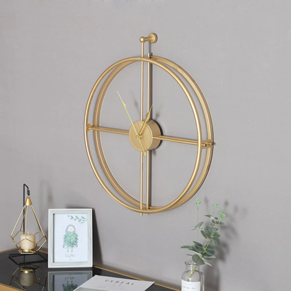 Настенные часы современный дизайн для дома или офиса, декоративные подвесные для гостиной классический короткие металлические настенные домашние декоративные часы