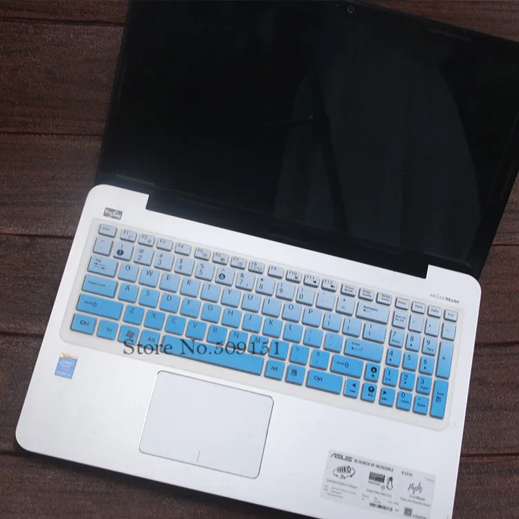 GradualBlue 15.6 inch Laptop Keyboard Cover Protective Skin For ASUS VivoBook D541NA D540S D540YA k56C K56CB K56CM A550C VX501 FX550 G551VW - Цвет: GradualBlue