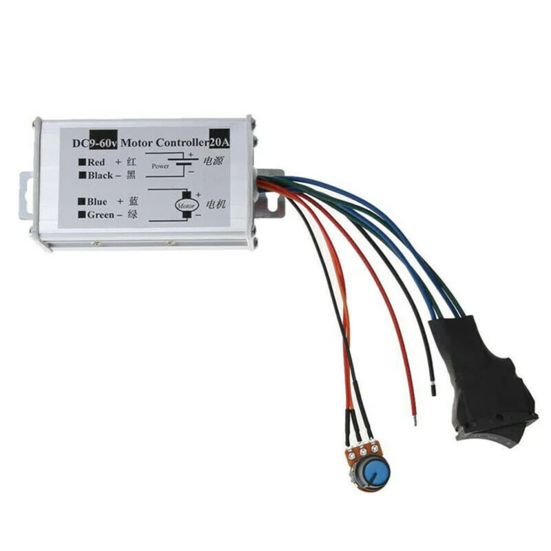 DC 9 V-60 V Max 20A PWM двигатель постоянного тока бесступенчатый переключатель управления переменной скоростью