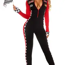 Женский сексуальный костюм водителя гоночного автомобиля, спортивный костюм для девочек, костюм для игры в автомобиль, Униформа с длинными рукавами