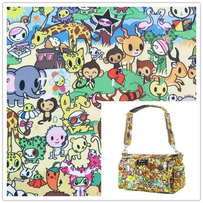 

145cm Width Cartoon Animals Canvas Fabric Cushion Cover/Diy Handbag/Slipcover DIY Sewing
