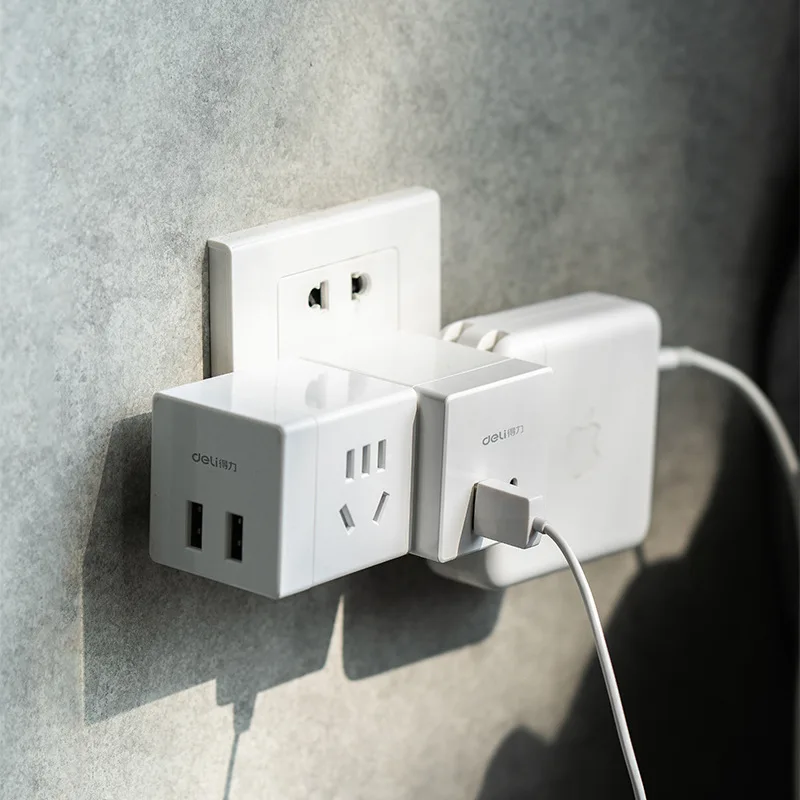 

Deli Wireless Intelligent Socket Power Strip Adapter Plug USB Patch Board Multi-functional Power Strip Charging Power Strip