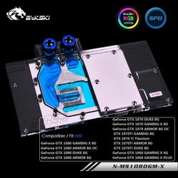 BYKSKI – bloc de refroidissement à eau pour Gpu MSI GTX1080/1070TI/1070/1060 Gaming X 8G ARMOR/carte graphique à couverture complète, raideur en cuivre 