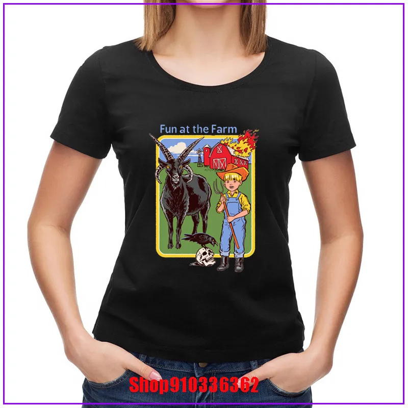 Fun at the Farm black phillip demonic goat Summer New T-Shirt Most popular Fashion Shirt Hot sale Tees Top Quality Loose | Женская