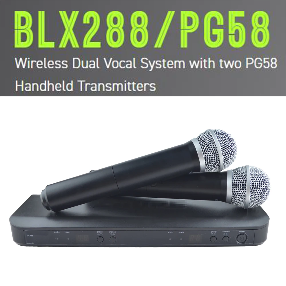 Tanio Darmowa wysyłka BLX88 mikrofon bezprzewodowy UHF 2 kanałowy bezprzewodowy