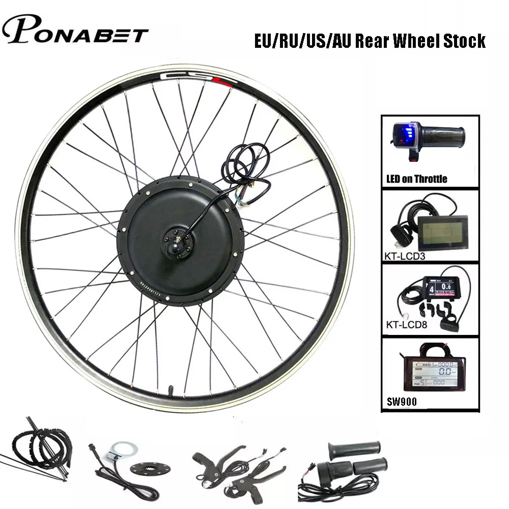 US 20 inch E-Bike Conversion Kit 48V 1000W w/ LED Electric Bike Motor Rear Wheel 