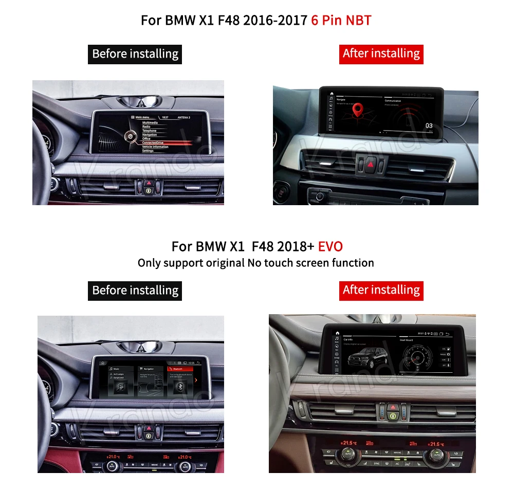 Krando Android 10 0 4G 64G 25 ''автомобильный аудио навигатор gps для BMW X1 F48 2016 + NBT EVO Радио