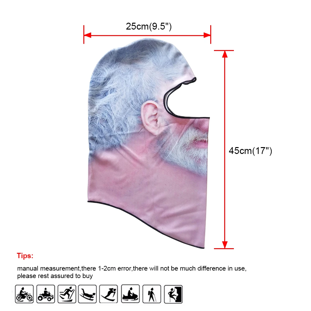Новинка, Балаклава для сноуборда, байкеров с рисунком бороды клоуна, пожилых людей, дышащие теплые шапки для шеи, шлем, лайнер, маска для лица, шапочки, шапка