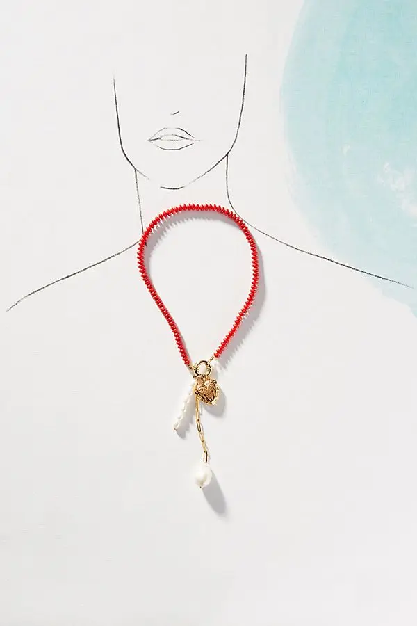 Bijoux женское ожерелье, готические ювелирные украшения, вечный перламутровый чокер с сердечками, ожерелье, черный, серый цвет, большие жемчужные бусины, ожерелье