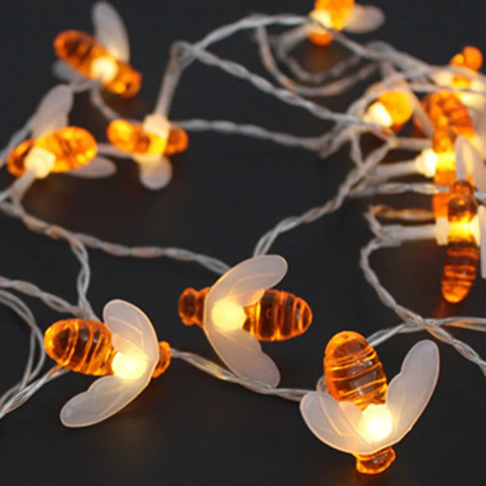 

Battery Operated Lovely Bee Shaped Led String Lights Christmas Party Garden Decorative Fairy Lights 20/40LEDS Home Suplies