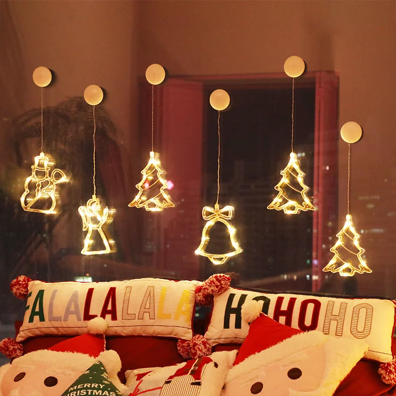 LED Santa Bell Elk String Light Christmas Tree Decoration Pendant Lights Home Party Ornament 2021 Navidad Xmas Gift New Year | Дом и сад