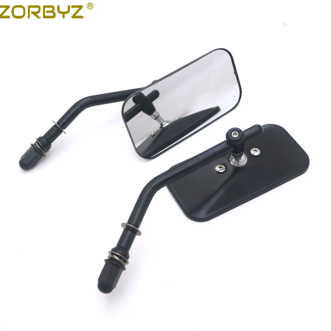 ZORBYZ мотоциклетные черные зеркала заднего вида прямоугольное зеркало для Harley