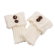 1 пара; зимние короткие вязаные сапоги до колена с манжетами; модные защитные гетры для взрослых с пуговицами