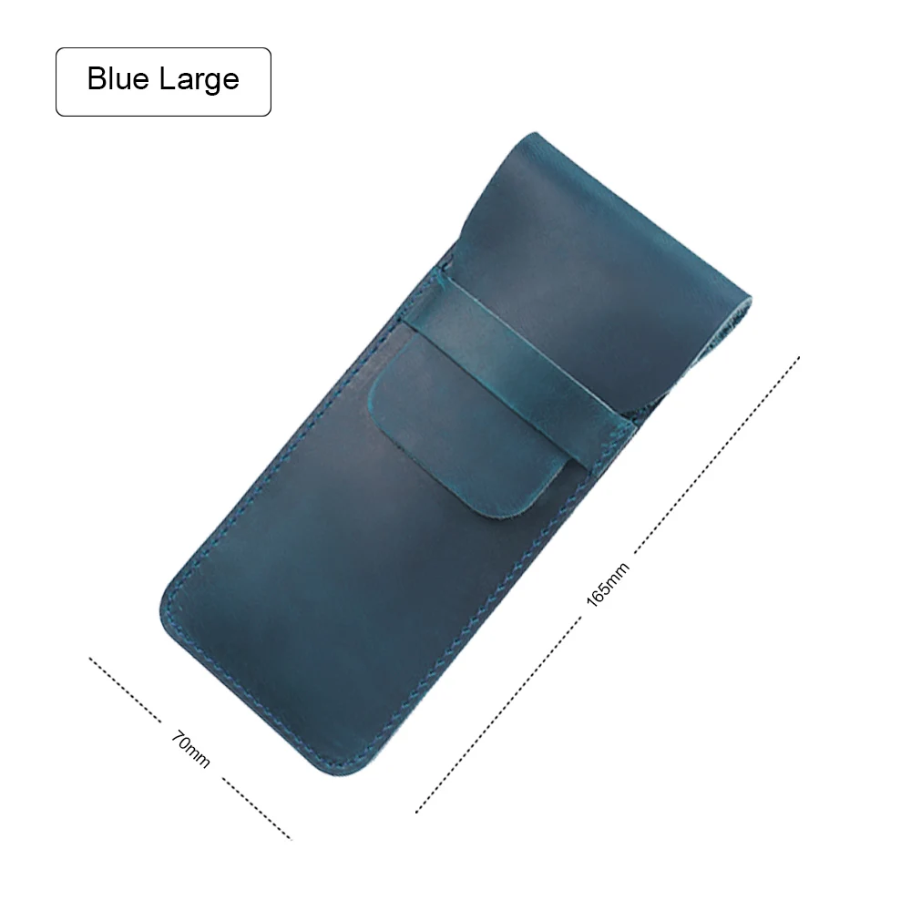 Blue Large Ручная работа, натуральная кожа, сумка-карандаш из воловьей кожи, винтажный Ретро стиль, аксессуары для путешествий, журнал - Цвет: Blue Large