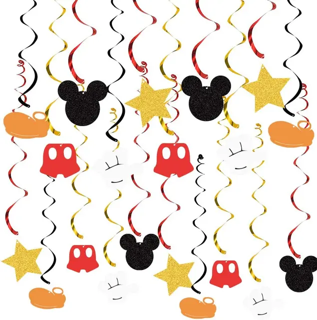 Mickey Mouse Party Baby Disposable Tableware Cup Cake Topper Ballon Boy and Girl Birthday Party Kids Party Supplie Color Decor Set