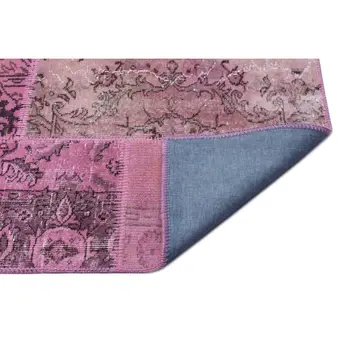 

Handmade Pink Vintage Overdyed Patchwork Area Rug 160x230 Cm-5'3''X7'7''
