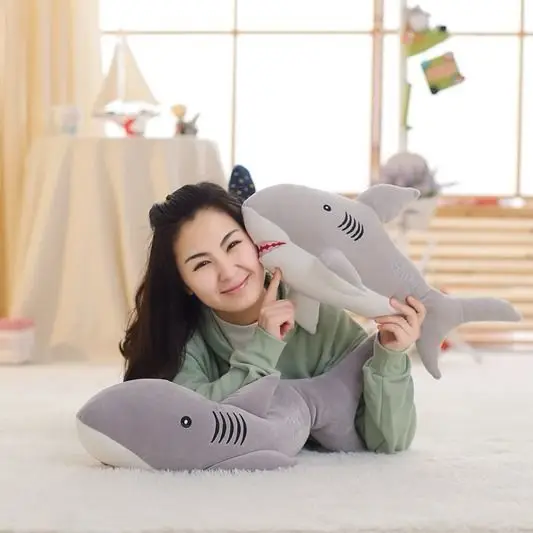 2020 Cute Huge Shark Plush Toy Soft Simulation Stuffed Animal Toys Kids Doll Pillows Cushion ToysBrithday 4