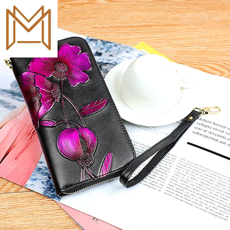 

Genuine Leather Wallet 2019 More Function Long Embossing Hand Package