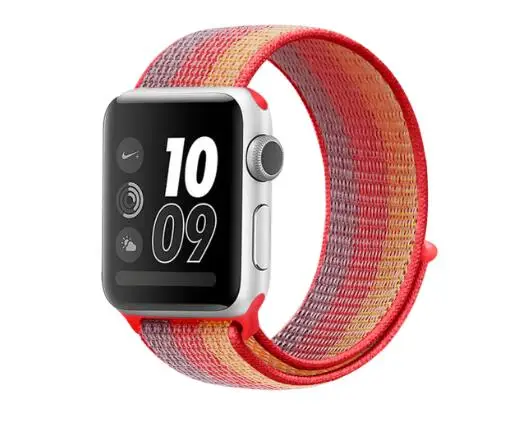 Спортивные тканая нейлоновая петля ремешок для apple watch band 40 мм 44 мм, 38 мм, 42 мм, нейлоновый ремешок для iwatch 4 серии 1/2/3series 5 - Цвет ремешка: yellow orange