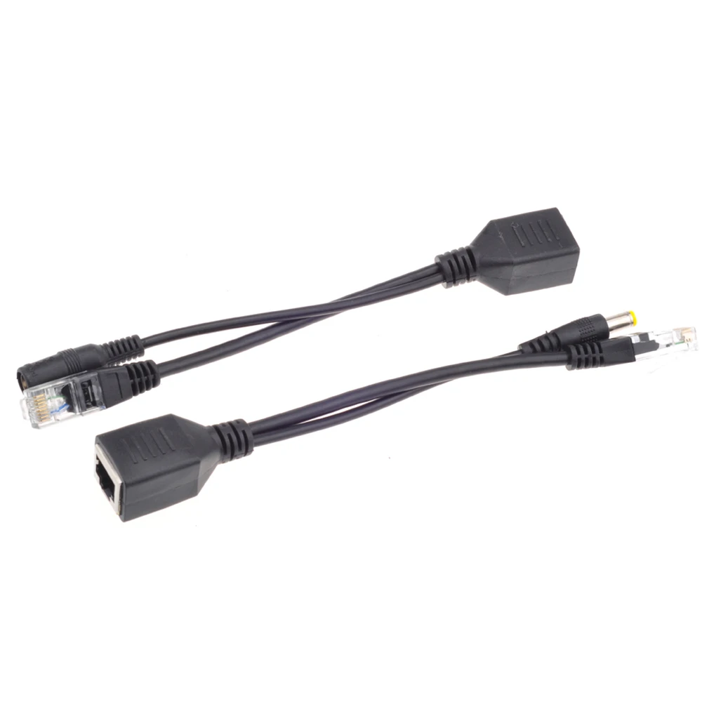 2pcs RJ45 кабель адаптер POE Мужской Женский инжектор сплиттер комплект Пассивный блок питания контроль ленты над Ethernet12-48v сепаратор синтеза