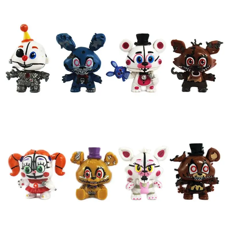 8 Pz/Set Anime Figure Freddy Toys Five Night At Freddy Fnaf Bonnie Bear Foxy Action Figure Modello In Pvc Regali Per Bambini