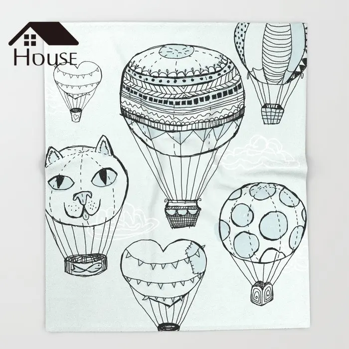 

BIGHOUSES Throw Blanket Dreaming of Hot Air Balloons Throw Blanket Warm Microfiber Blanket