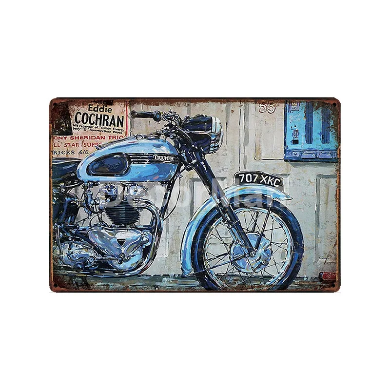 [DecorMan] Veapa BSA Triumph a Motor world speed жестяная вывеска на заказ настенные картины Бар Декор для паба LT-1853 - Цвет: GLC-10341