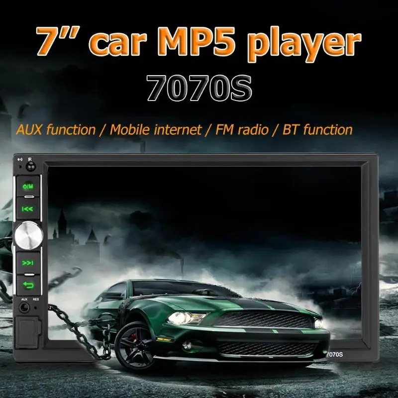 Автомобильный стерео плеер 7070S 2 DIN 7 дюймов сенсорный экран BT 4 0 FM MP5 Android Apple