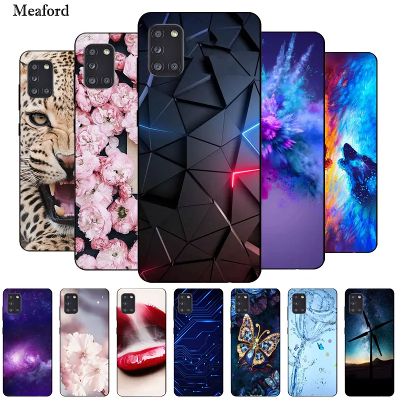Чехол для Samsung A31 черный бампер силиконовый мягкий чехол из ТПУ телефона Galaxy A315G