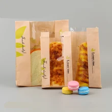Мешки для выпечки маслостойкий бумажный пакет с цветным покрытием с прозрачным окном для выпечки хлеба печенья упаковка еды шоколад контейнер для сладостей