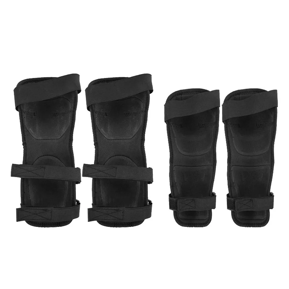 4pcs Motorcycle Black Short Knee Braces Training Elbow Guards Protector Gears