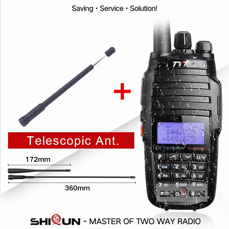 TYT TH-UV8000D портативная рация 10 км двухдиапазонный VHF UHF 10 Вт Радио Comunicador 10 км 3600 мАч функция перекрестного ретранслятора радиоприемник TYT - Цвет: Add Telescopic