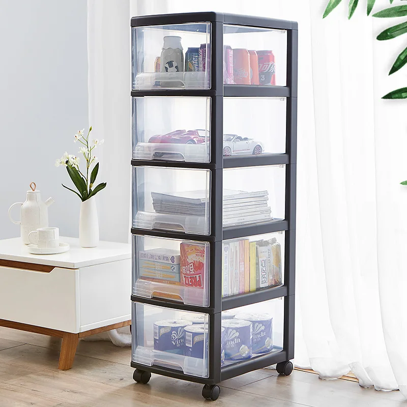 

Household Drawer Storage Box Thicken Children's Cabinet Plastic Toy Organizer Snack Storage Transparent Clothes Box