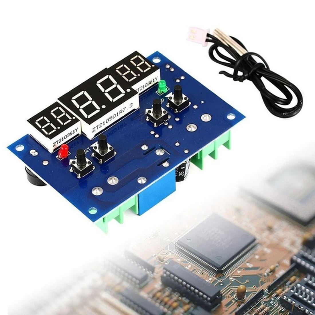 DC 12V Интеллектуальный цифровой термостат W1401 регулятор температуры с NTC датчиком