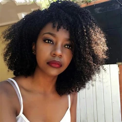 Peruvian Human Hair Wigs L Lace Part Front Wig 150% Density For Black Women Remy Glueless Frontal Short Bob Wig
