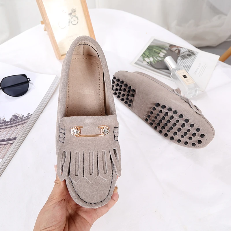 

100% Genuine Leather Women Shoes Spring Autumn Casual Shoes Comfortable Women Flats Round Toe Women lofers Driving shoes