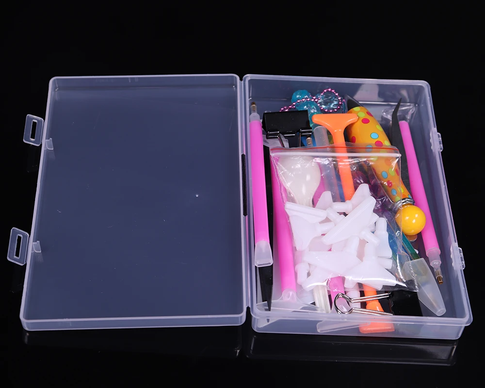 

43 Pcs/set Color Random Crystal DIY Diamond Painting Tools Set 28 Storage Crystal Tray Stitch Embroidery Painting Pens Kit