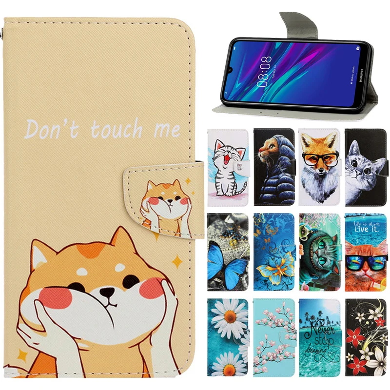 Кожаный чехол для Honor 8S Huawei Y5 2019 AMN-LX1 LX2 LX3 LX9 Y 5 Y52019 с откидной крышкой