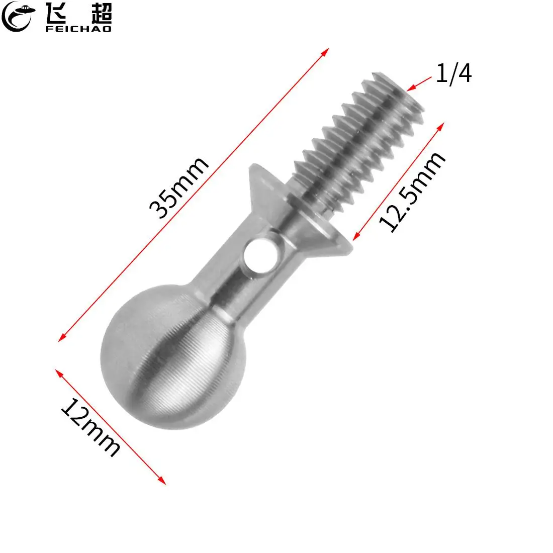 12mm 볼 스터드 엔드 볼트 스테인레스 듀얼 헤드 1/4 스크류 모니터 짐벌 클램..