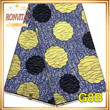 Ткань с золотым восковым принтом RONVITAL, африканская ткань с принтом, женское платье, сделай сам, восковая ткань в нигерийском стиле, хлопок, 6 ярдов/