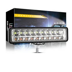 Feux de travail pour motos, lampes auxiliaires d'ingénierie, lumière blanche et jaune, 18led, 54W, modification 