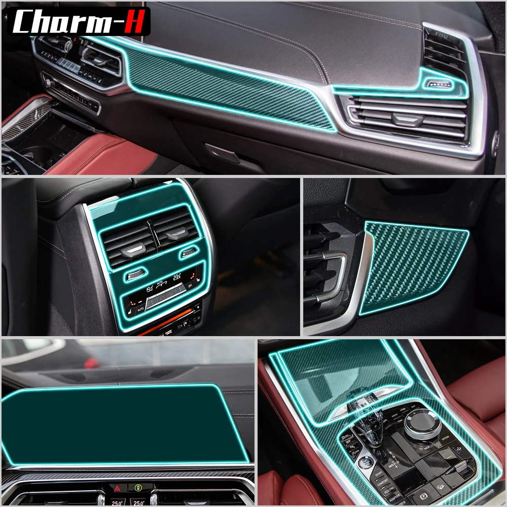 Anti Scratch Clear Transparent Film Central Console Gear Shift Panel Kit Protective Sticker for bmw  X6 G06 LHD 2019-Present