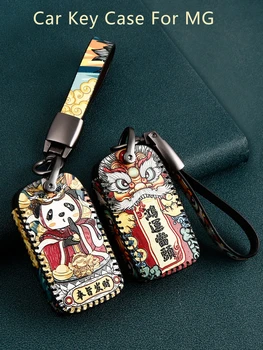 

Leather Car Key Case Cover Chain Holder for MG MG6 ZS HS EV EZS EHS mg3 gs mg7 GT 2015 2016 2017 2018 2019 2020 Auto Accessories