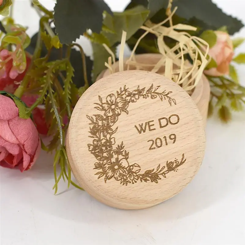 

Wooden Wedding Ring Box Creative Mini Ring Holder Box Jewelry Ring Boxs Ring Display Romantic Wedding Supplies