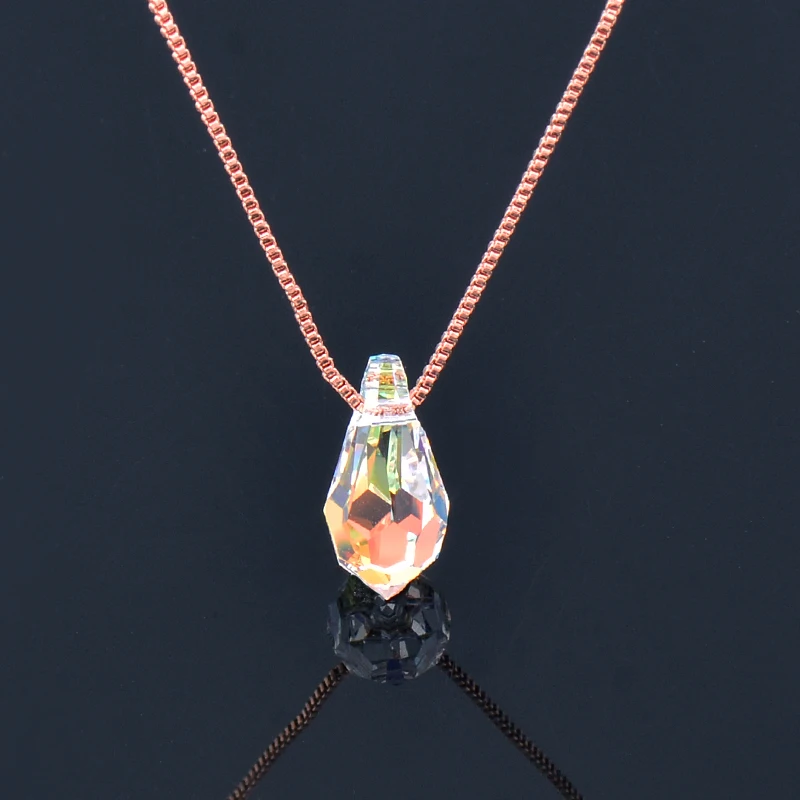 SINLEERY korean style Cube Crystal Choker Rose Gold Silver Color